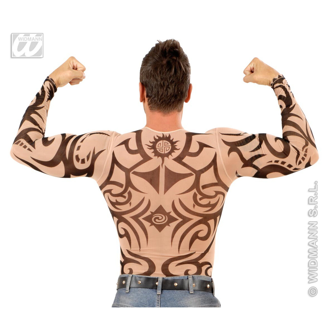 Op deze afbeelding zie je een Kostuums, van het merk Widmann. Tattoo Shirt Stam, Man