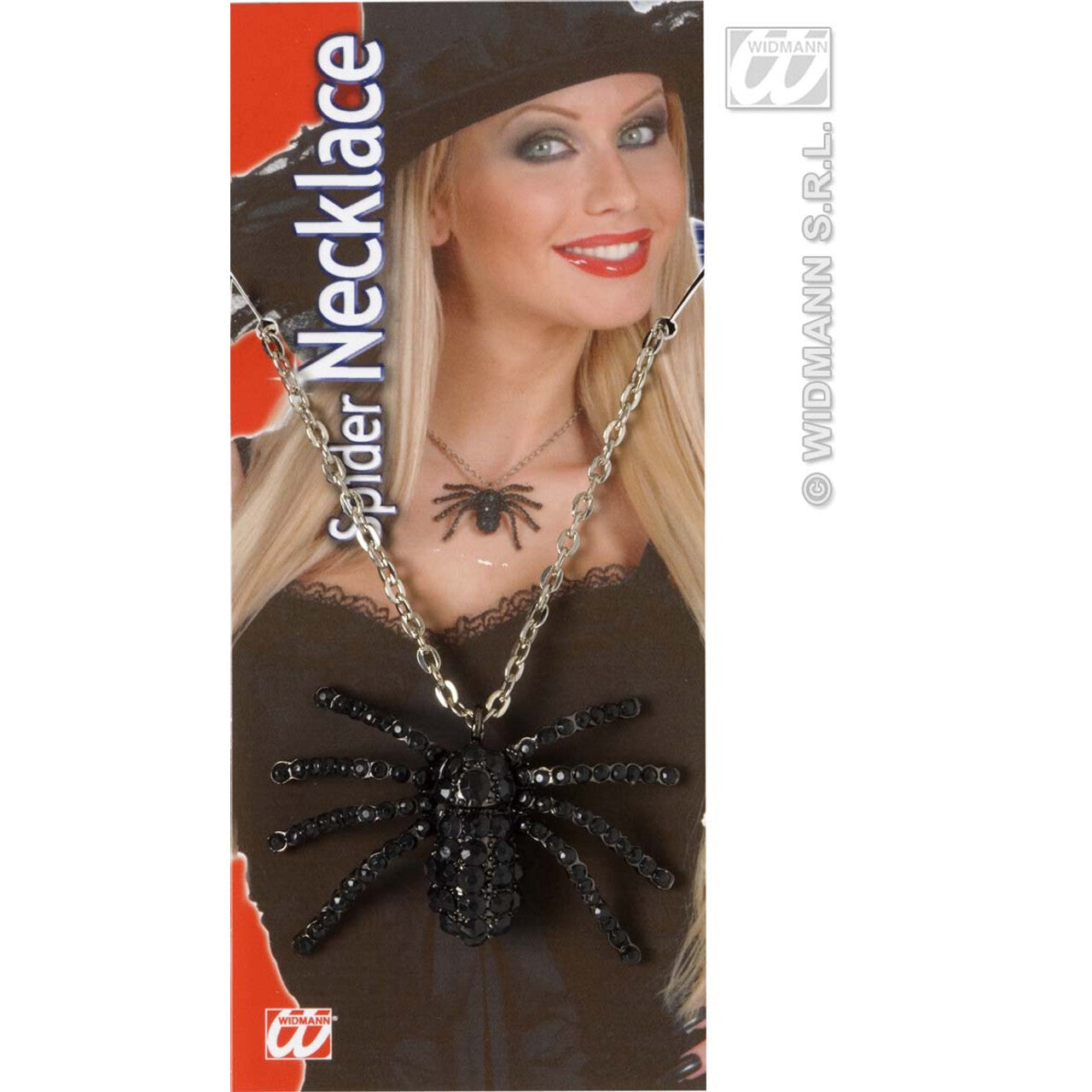 Op deze afbeelding zie je een Accessoires, van het merk Widmann. Zwarte Ketting Met Spin