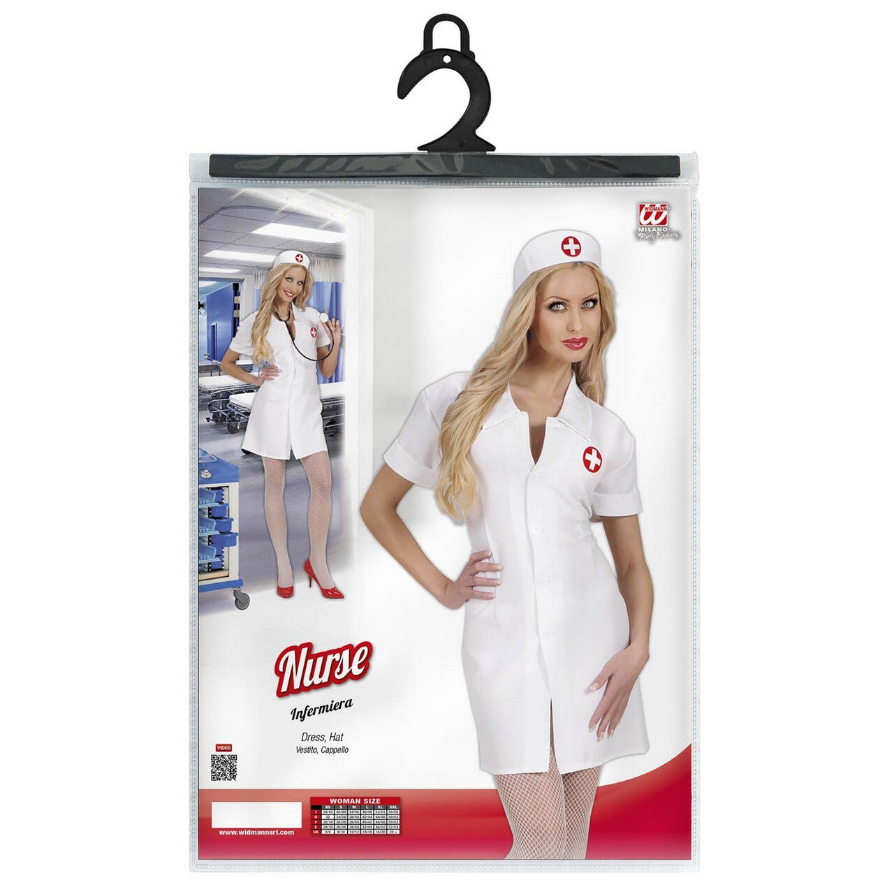 Op deze afbeelding zie je een Kostuums, van het merk Widmann. Keurige Verpleegster Kostuum Vrouw