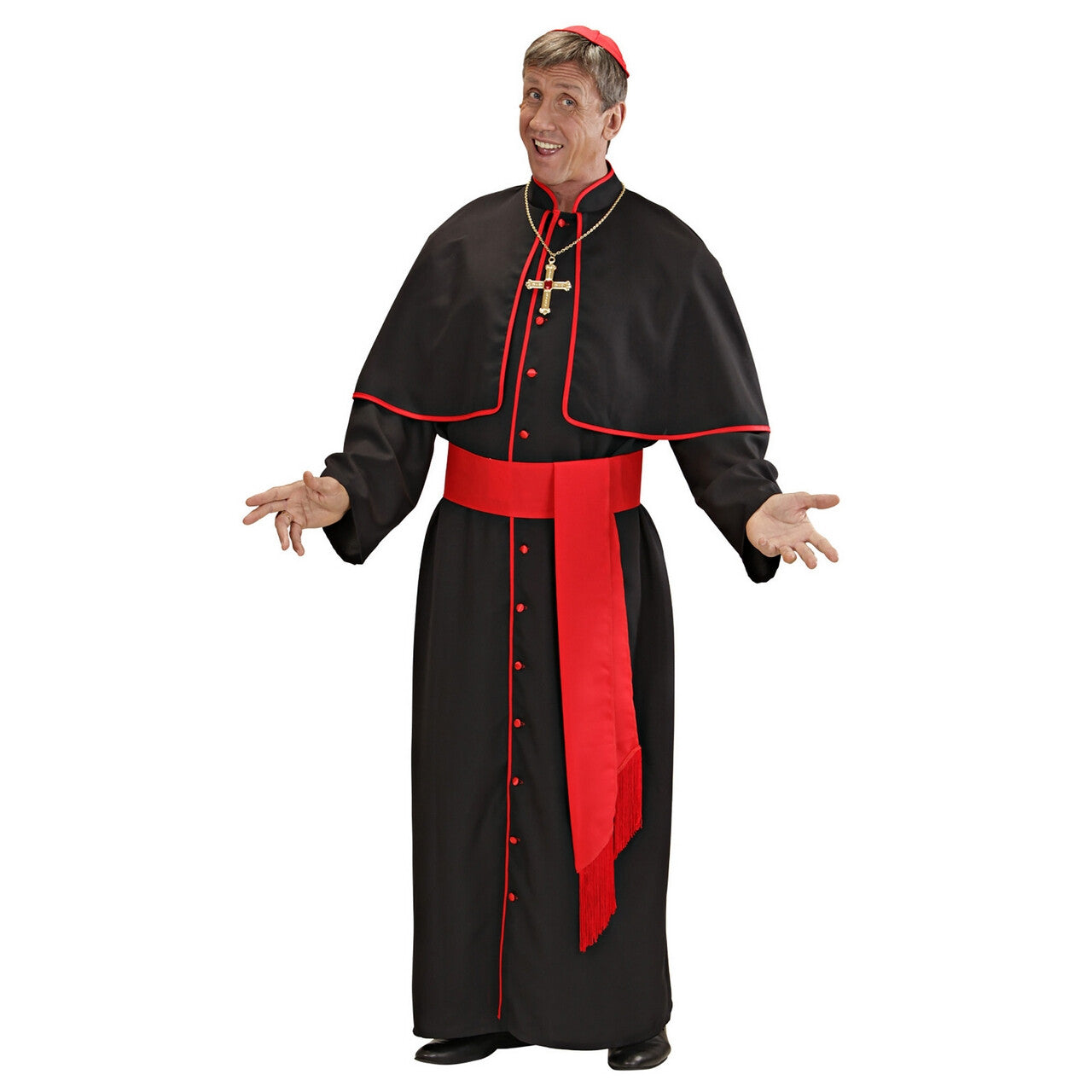 Op deze afbeelding zie je een Kostuums, van het merk Widmann. Kardinaal Luxe St Pieter Kostuum Man