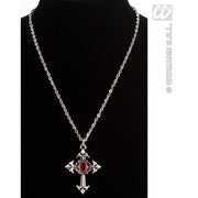 Op deze afbeelding zie je een Accessoires, van het merk Widmann. Gothic Ketting Met Rode Steen