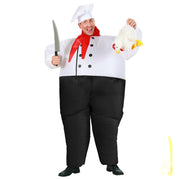 Op deze afbeelding zie je een Kostuums, van het merk Widmann. Opblaasbaar Chef Kok Chef Eat-A-Lot Kostuum Man