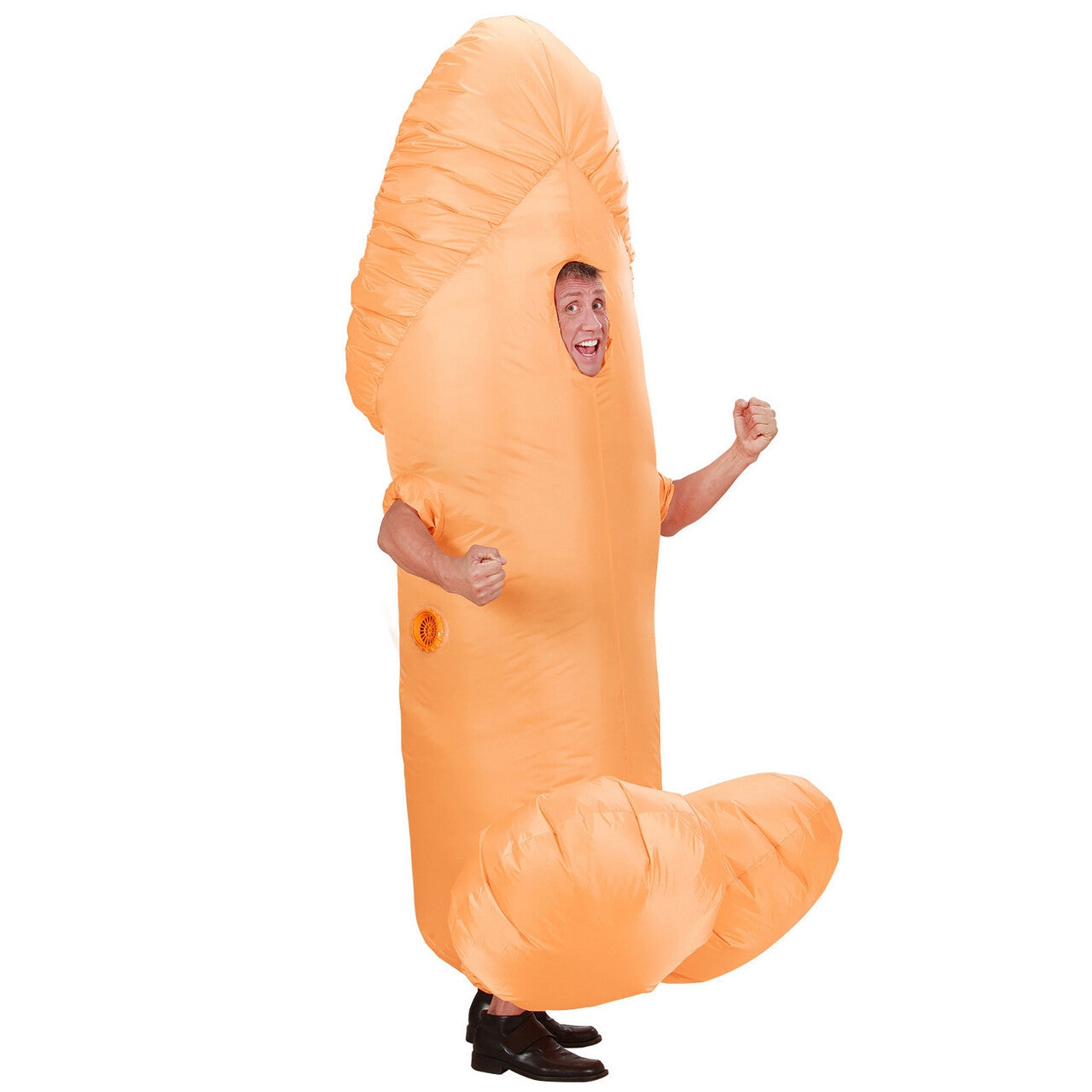 Op deze afbeelding zie je een Kostuums, van het merk Widmann. Opblaasbaar Kostuum Penis Size Matters Kostuum Man