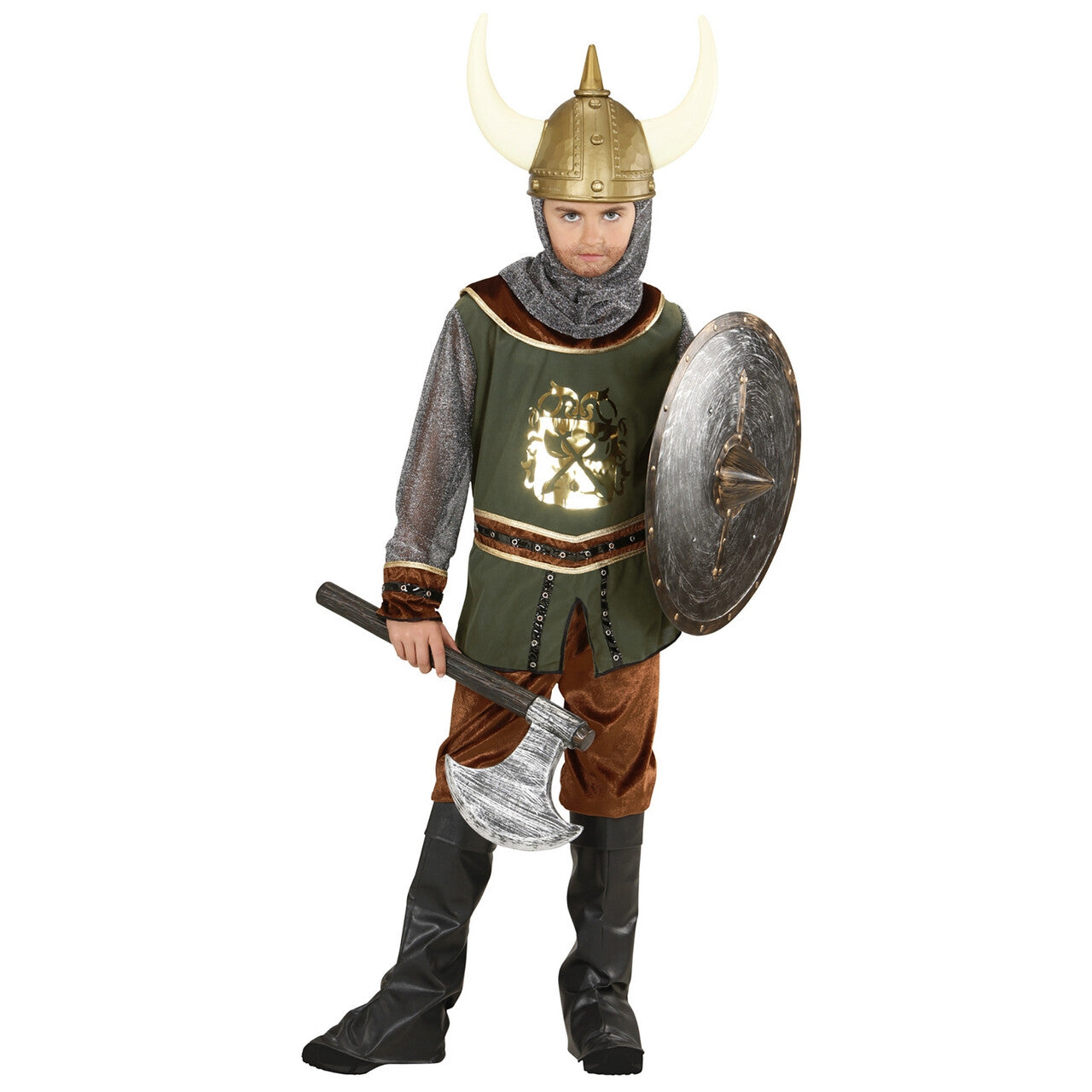Op deze afbeelding zie je een Kostuums, van het merk Widmann. Woeste Viking Kind Kostuum Jongen