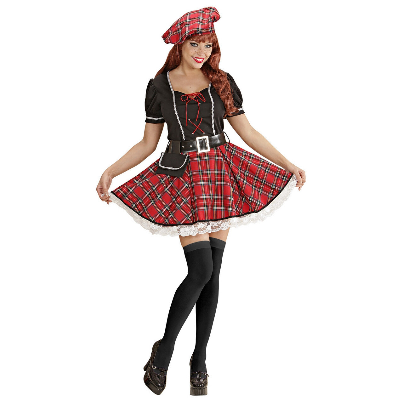 Op deze afbeelding zie je een Kostuums, van het merk Widmann. Schots Meisje, Sexy Highlander Girl Kostuum Vrouw