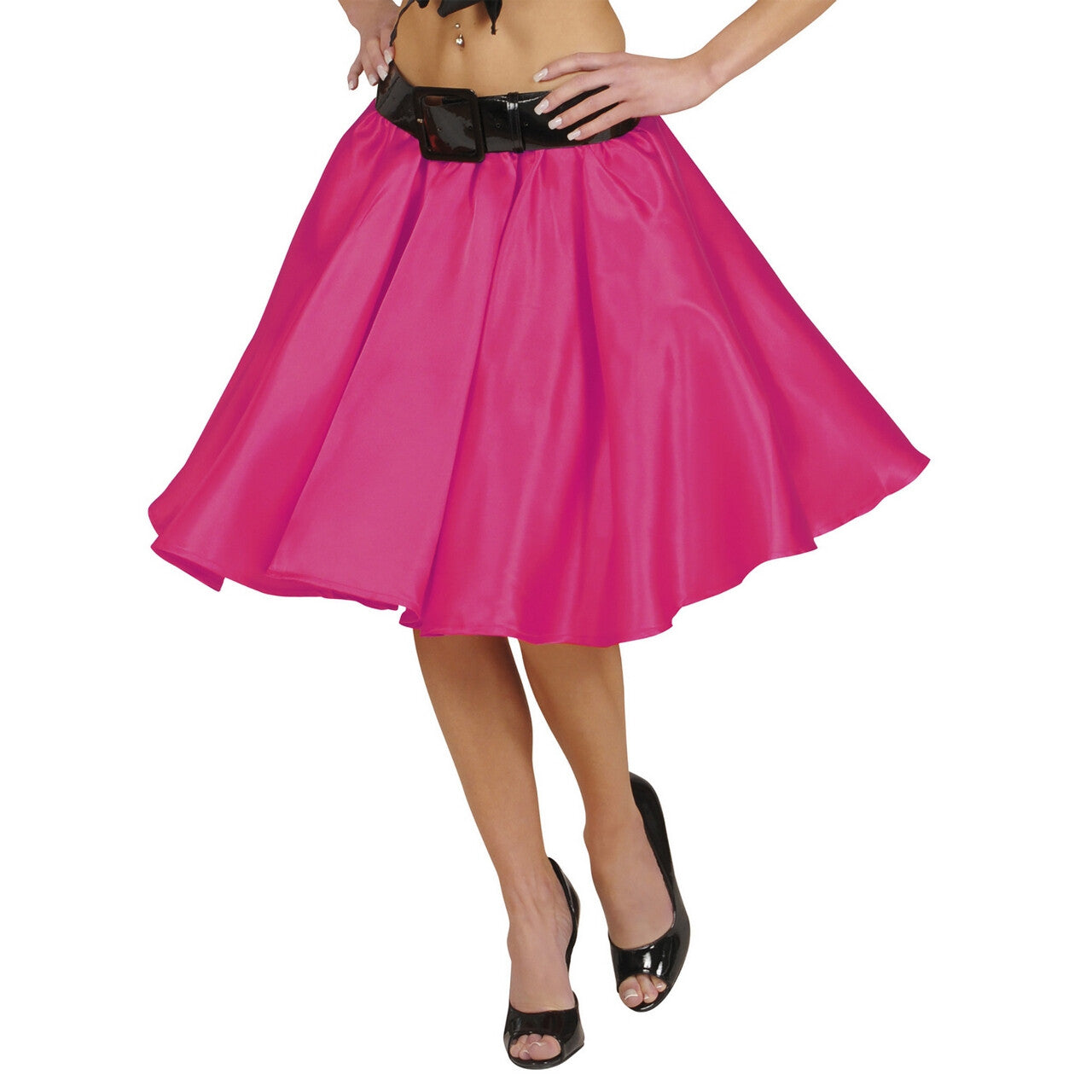 Op deze afbeelding zie je een Kostuums, van het merk Widmann. Satijnen Rokje Met Petticoat, Roze Vrouw