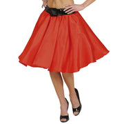 Op deze afbeelding zie je een Kostuums, van het merk Widmann. Satijnen Rokje Met Petticoat, Rood Vrouw