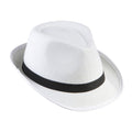 Weißer Fedora Mit Schwarzem Band