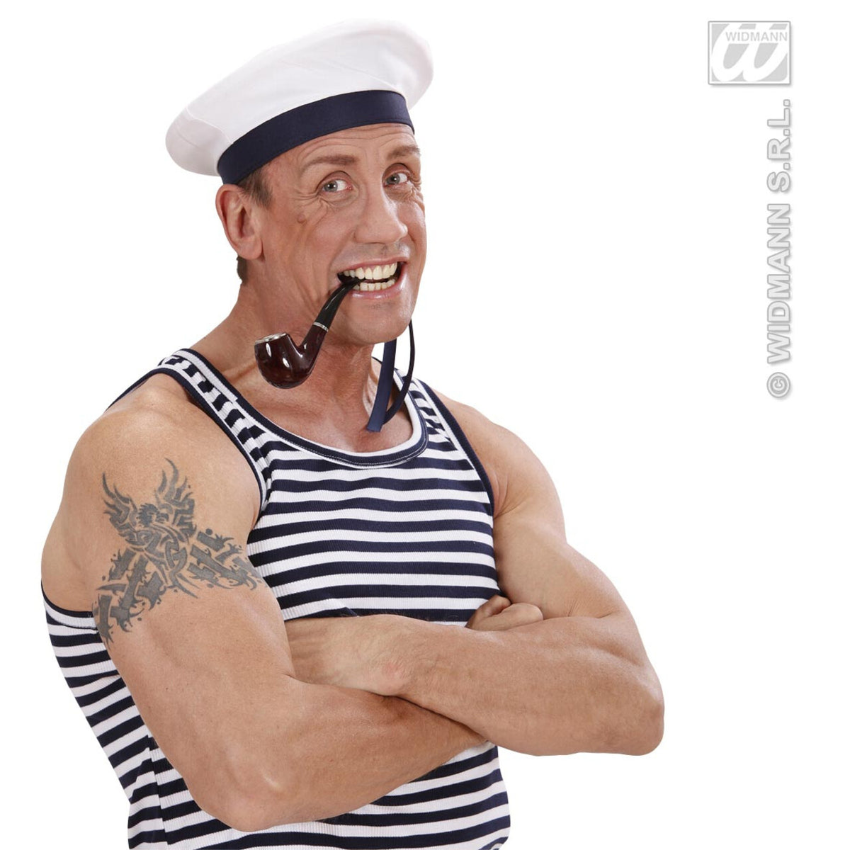 Op deze afbeelding zie je een Accessoires, van het merk Widmann. Zeemanspet Met Lint