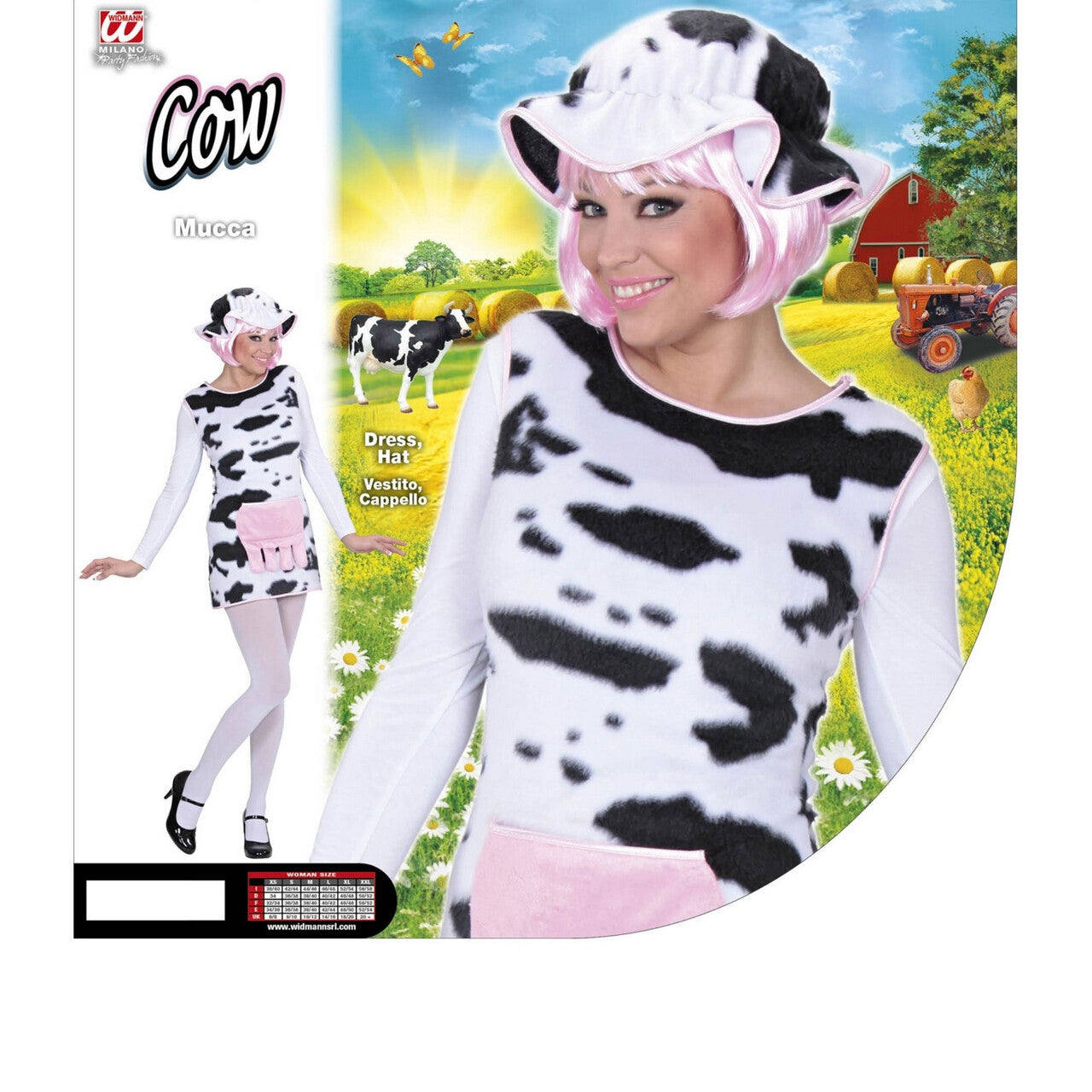 Op deze afbeelding zie je een Kostuums, van het merk Widmann. Speelse Koe Pluche Vrouw Kostuum