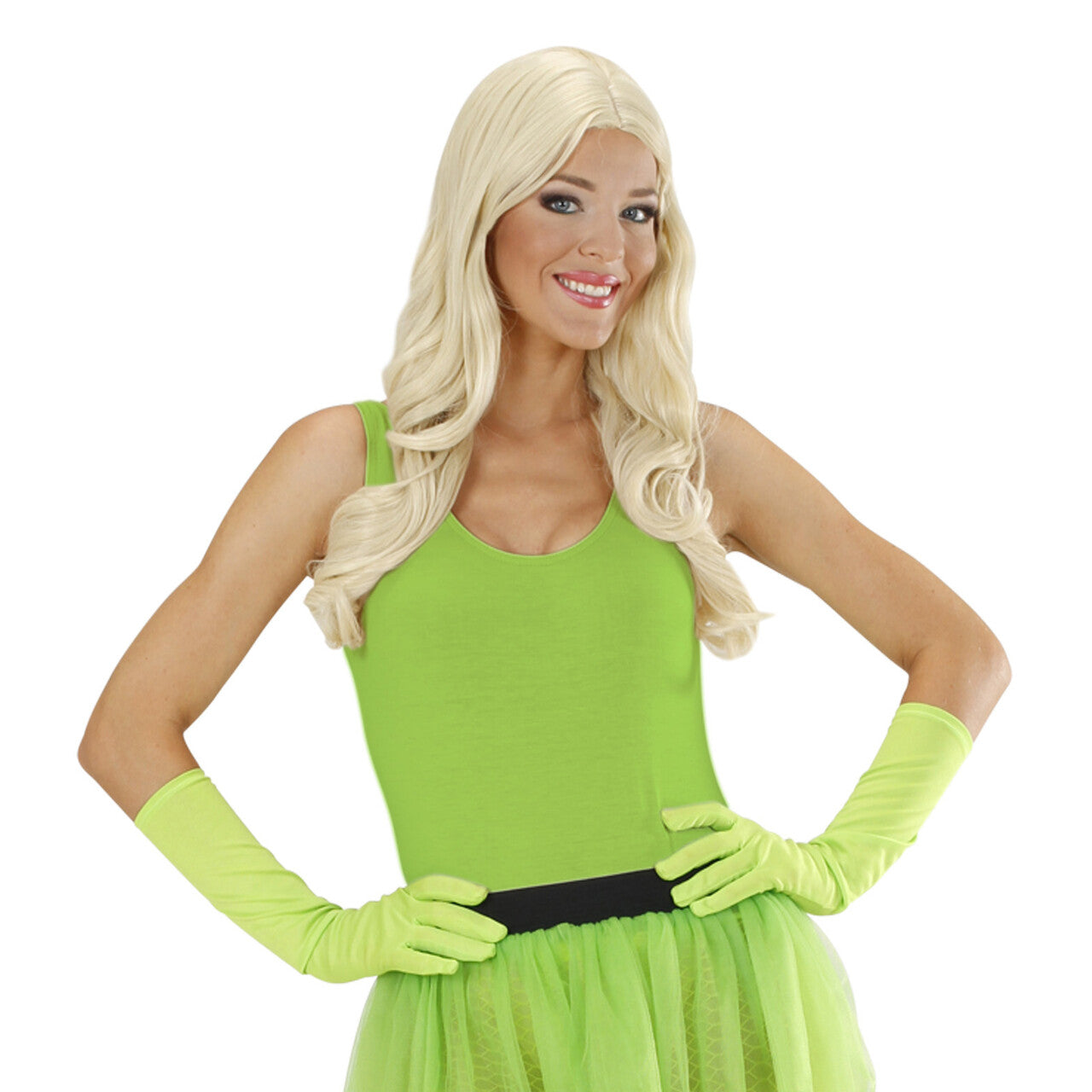 Op deze afbeelding zie je een Accessoires, van het merk Widmann. Handschoen Lang Neon, Groen