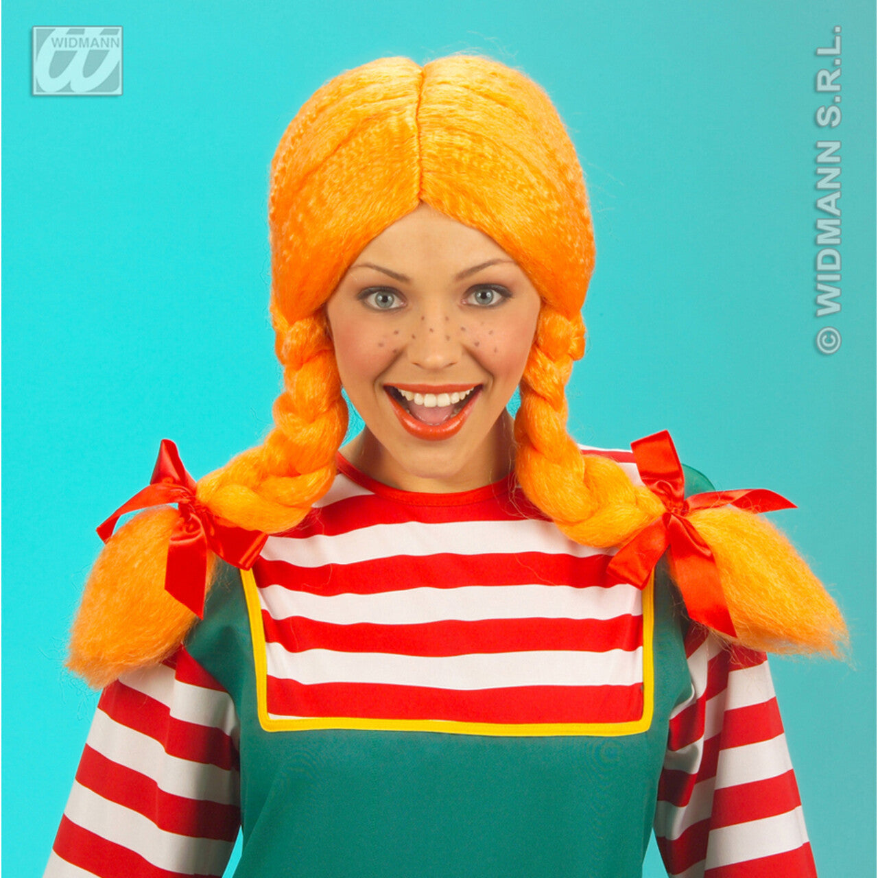 Op deze afbeelding zie je een Accessoires, van het merk Widmann. Pruik, Pippi Buigbaar
