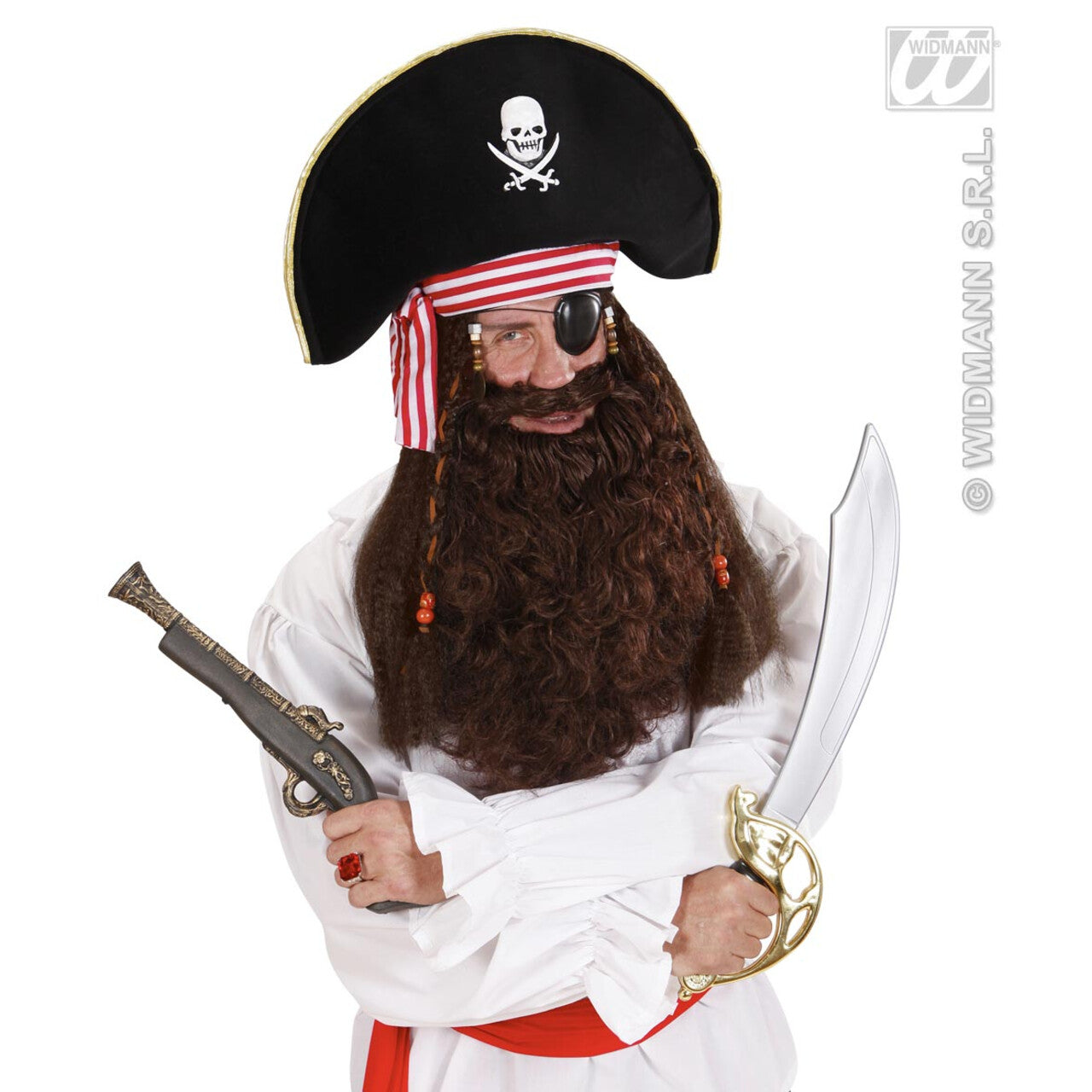 Op deze afbeelding zie je een Accessoires, van het merk Widmann. Maxi Baard Bruin