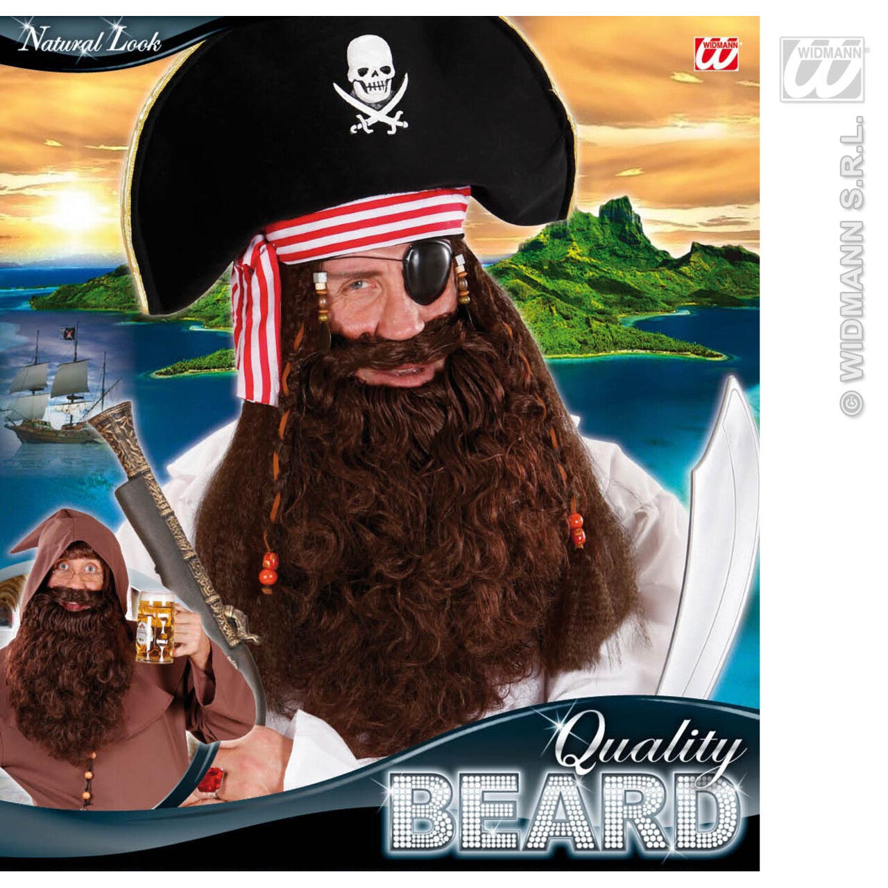 Op deze afbeelding zie je een Accessoires, van het merk Widmann. Maxi Baard Bruin