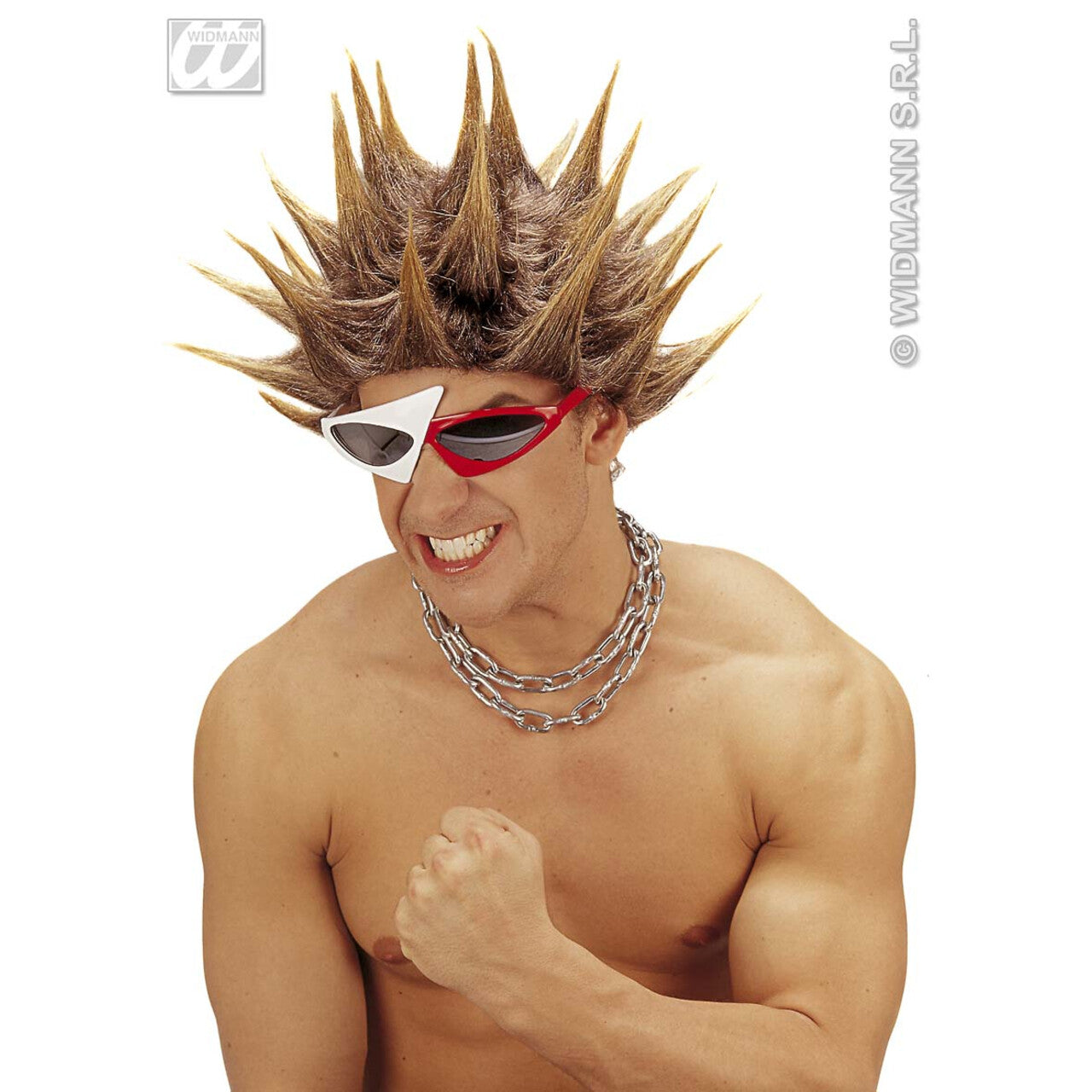 Op deze afbeelding zie je een Accessoires, van het merk Widmann. Pruik, Punk / Techno