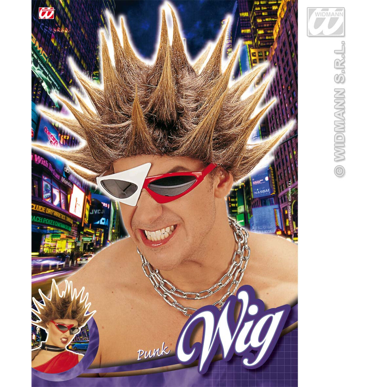 Op deze afbeelding zie je een Accessoires, van het merk Widmann. Pruik, Punk / Techno