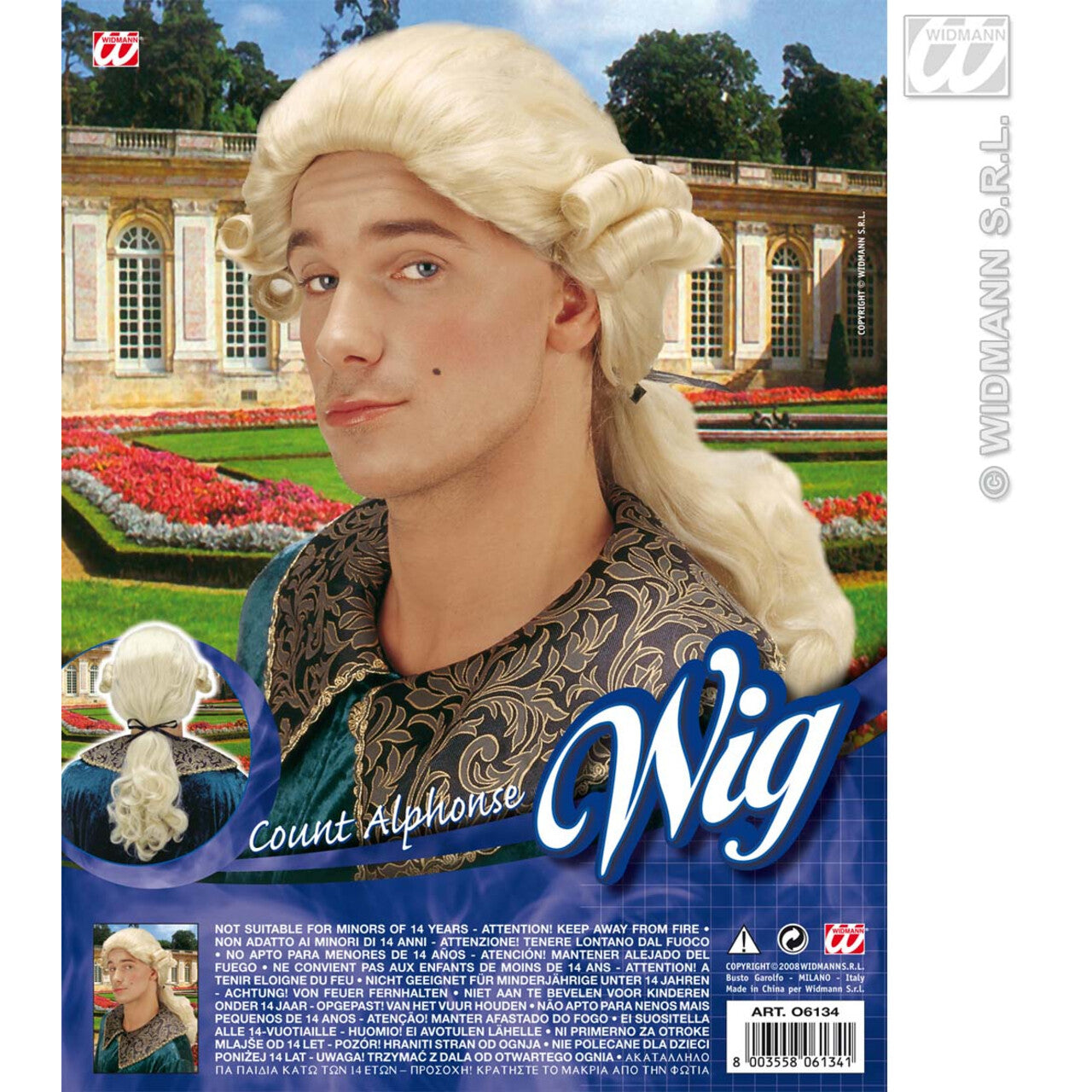 Op deze afbeelding zie je een Accessoires, van het merk Widmann. Pruik Graaf Nelson Blond