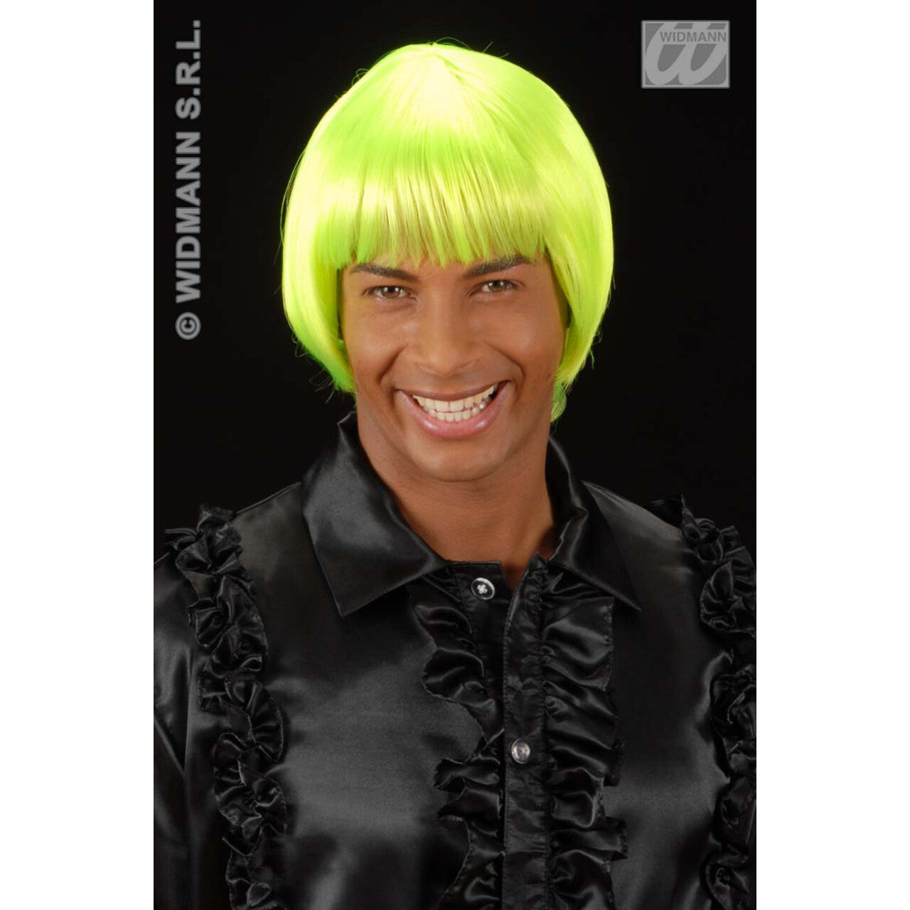 Op deze afbeelding zie je een Accessoires, van het merk Widmann. Pruik, Rave Neon Groen