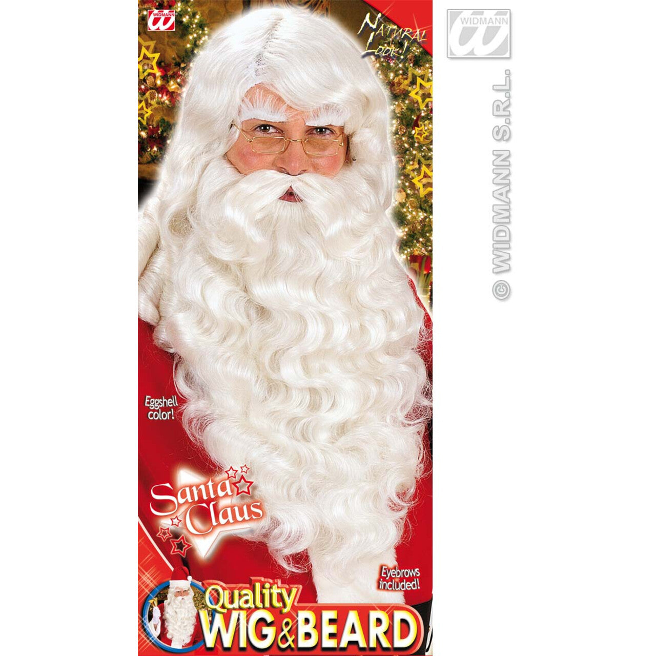 Op deze afbeelding zie je een Accessoires, van het merk Widmann. Deluxe Kerstman Sinterklaas Set Pruik Met Baard Snor En Wenkbrauwen