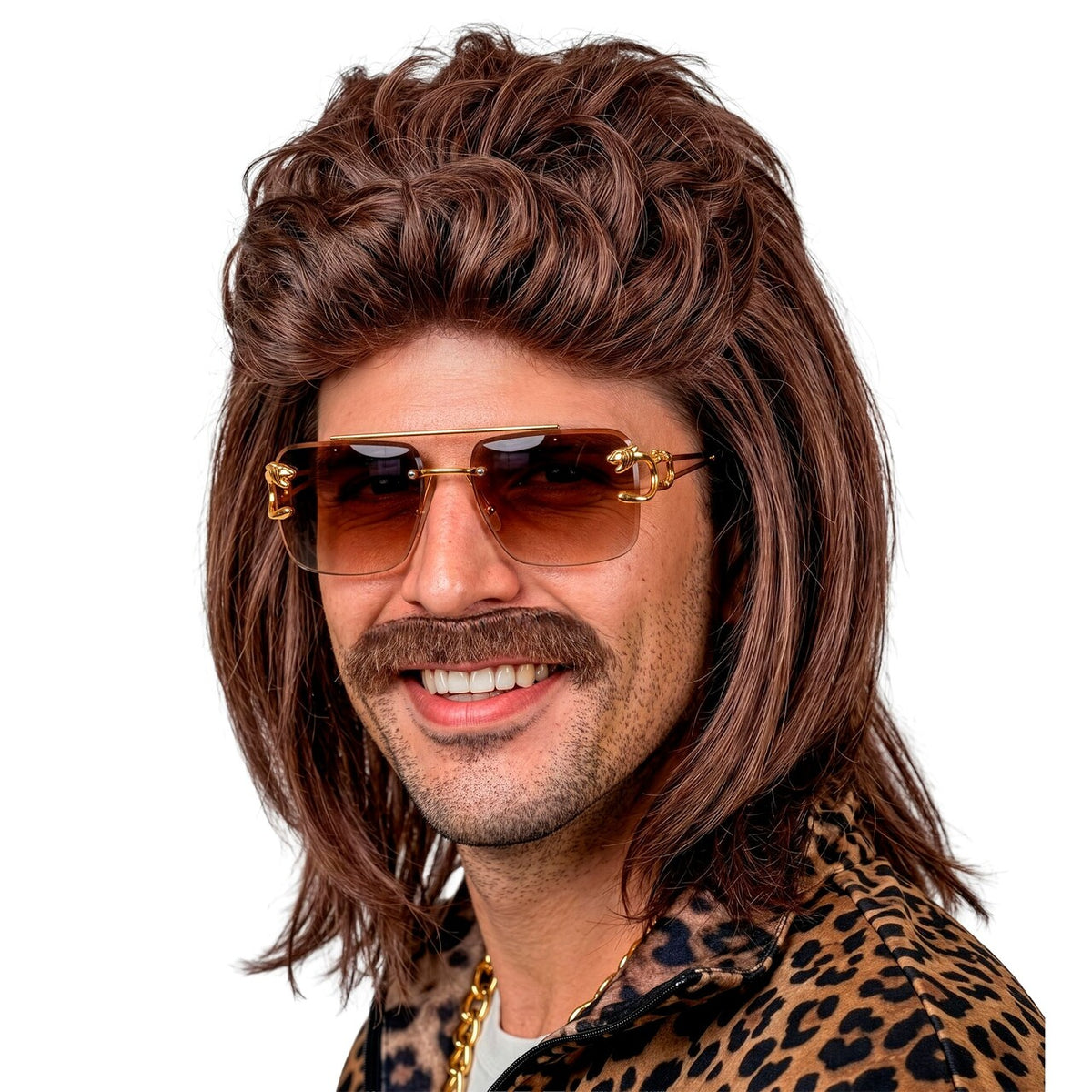 Op deze afbeelding zie je een Accessoires, van het merk Widmann. Retro Matjespruik Met Snor