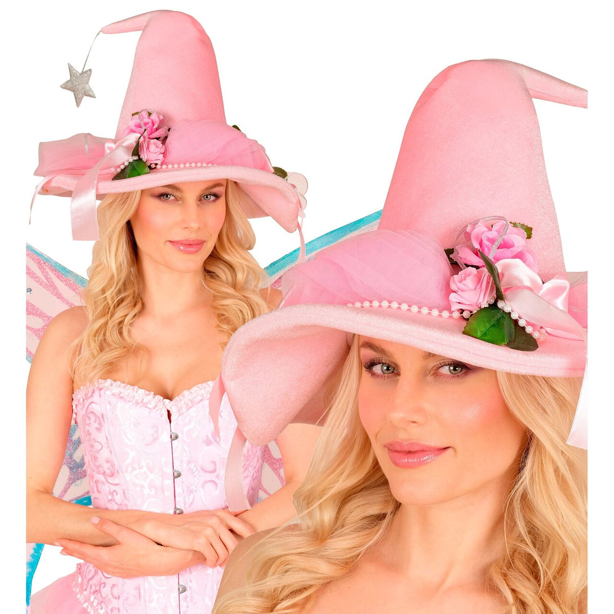 Op deze afbeelding zie je een Accessoires, van het merk Widmann. Betoverende Feeënhoed Roze