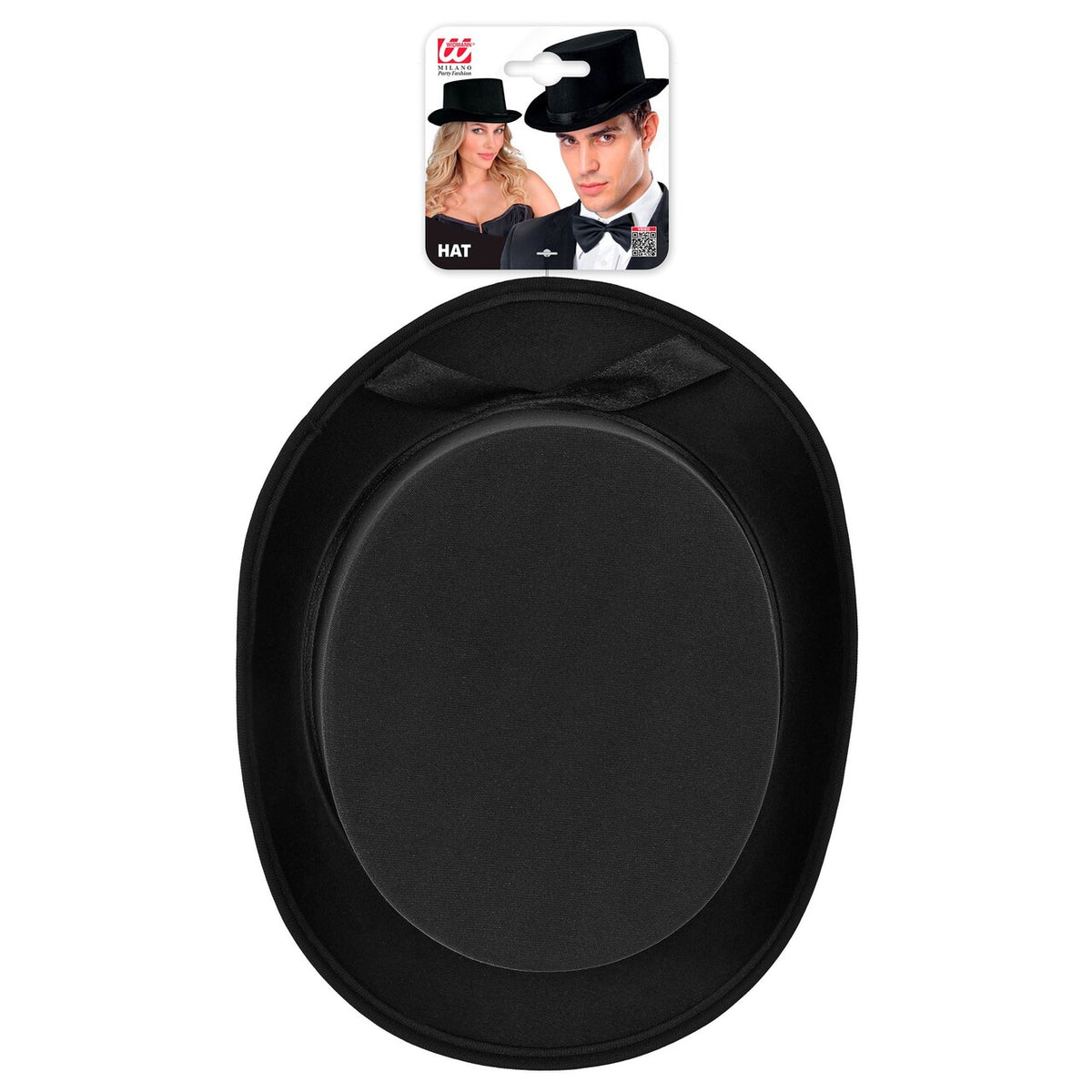 Op deze afbeelding zie je een Accessoires, van het merk Widmann. Nette Zwarte Hoed Satijn