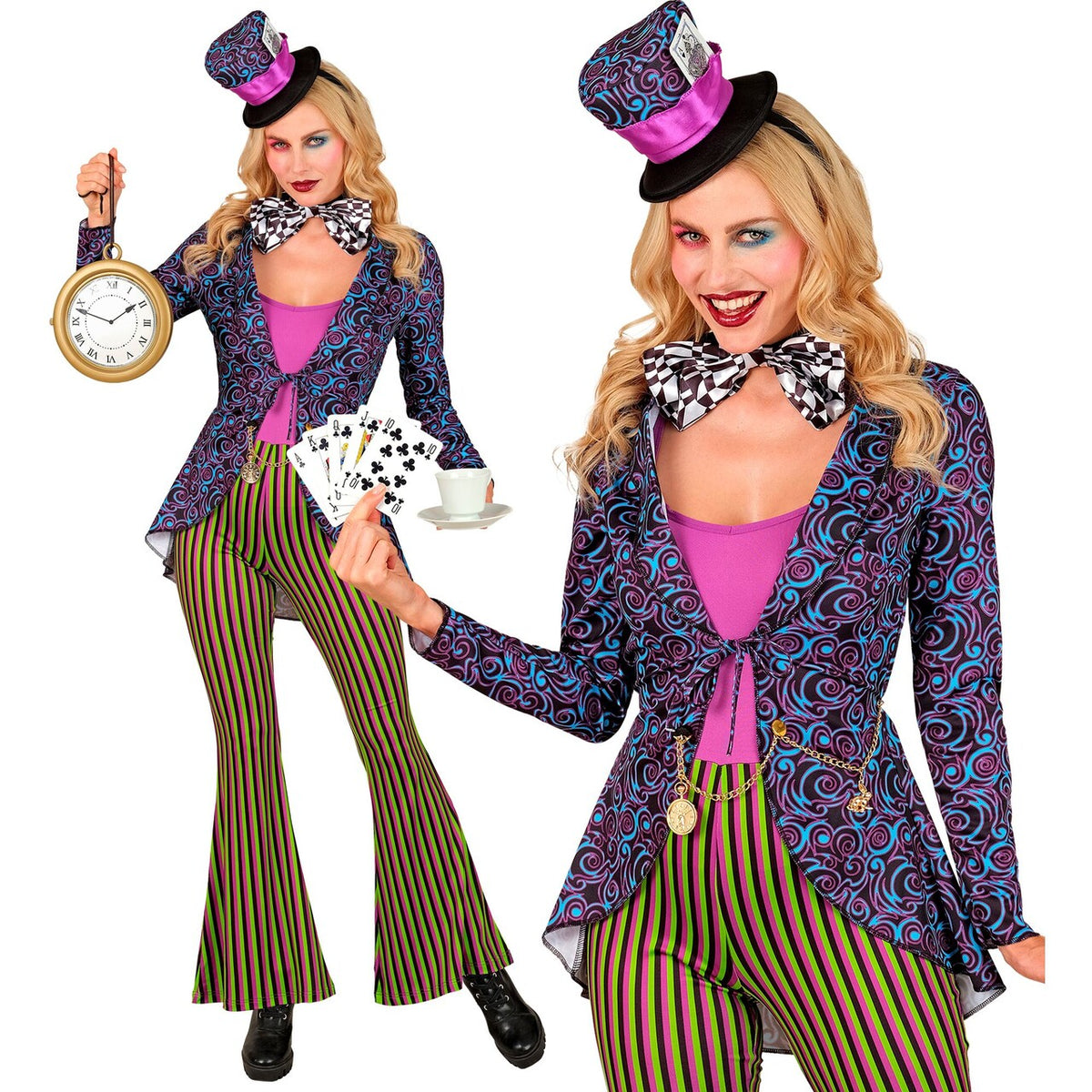 Op deze afbeelding zie je een Kostuums, van het merk Widmann. Hatter Maddy Madness Vrouw Kostuum