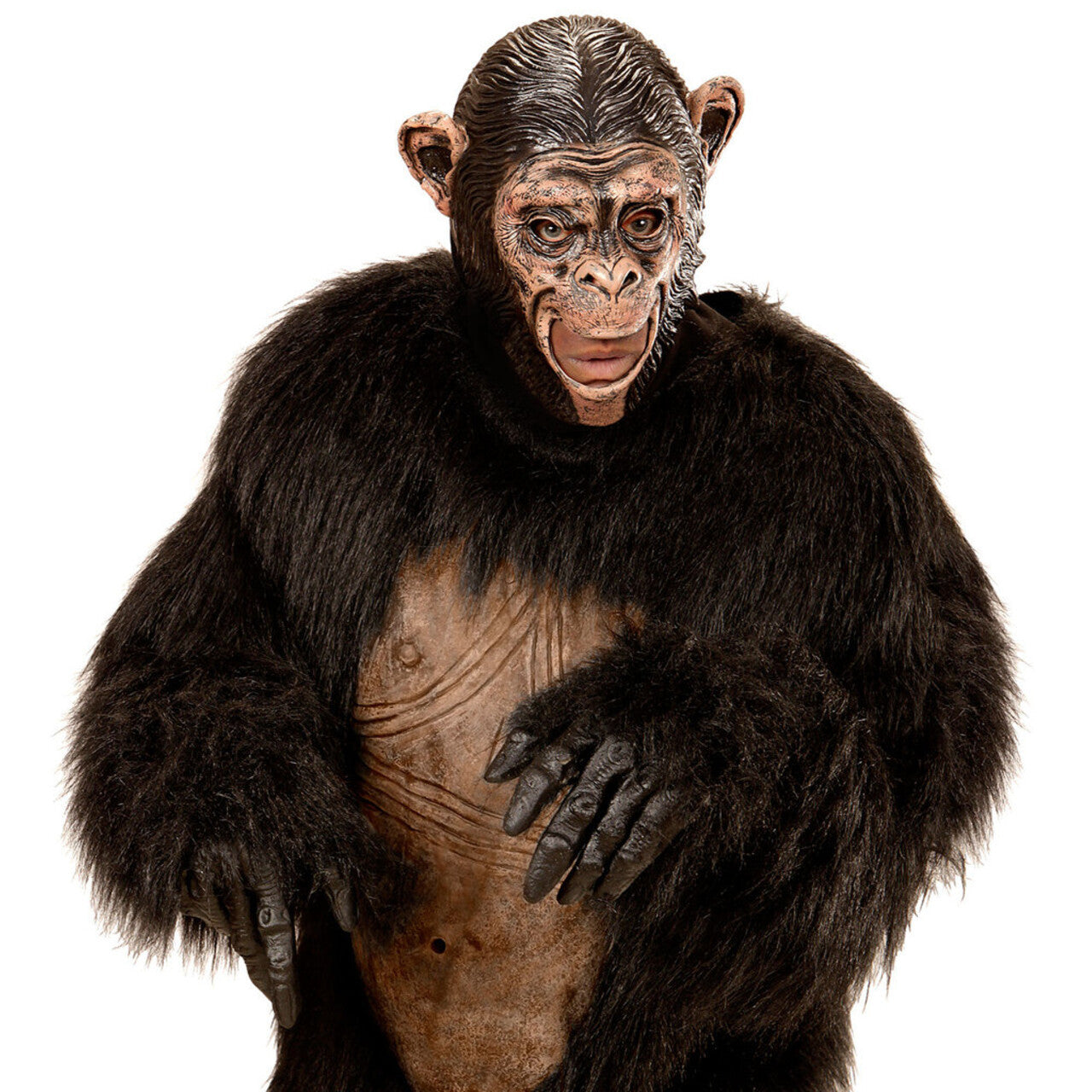 Op deze afbeelding zie je een Accessoires, van het merk Widmann. Masker Chimpansee Met Open Mond Planet Of The Apes