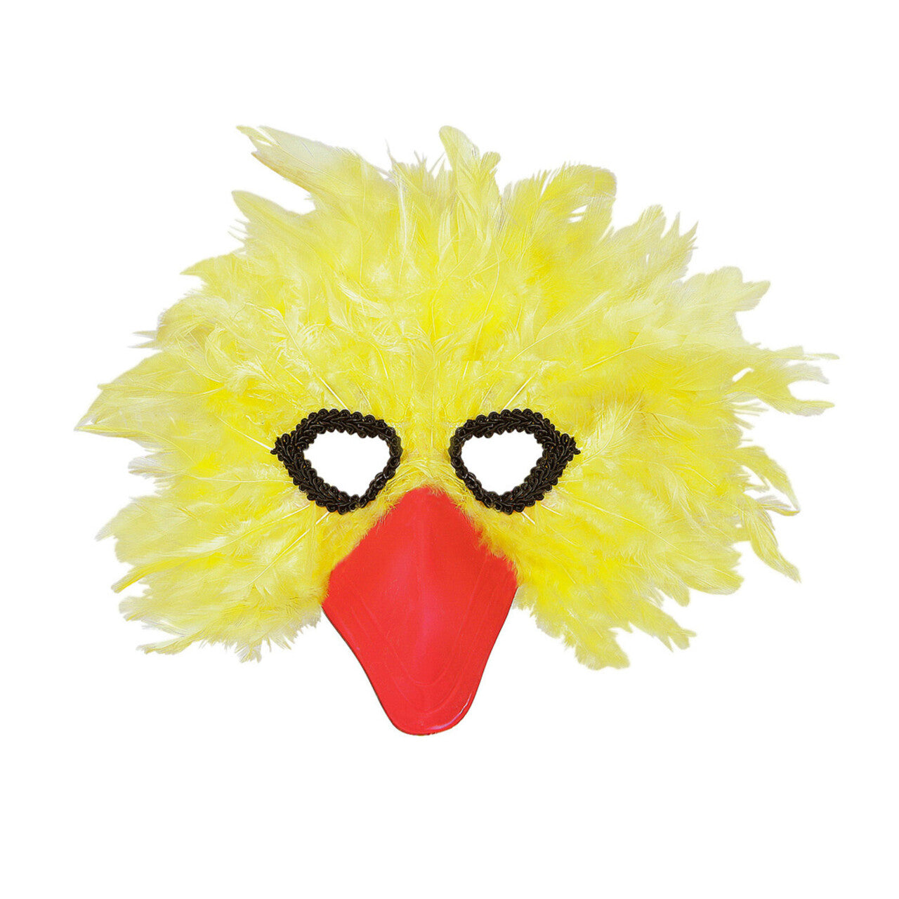 Op deze afbeelding zie je een Accessoires, van het merk Widmann. Grappig Veren Masker Vogel, Geel