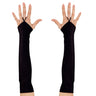 Gants Années 80 Sans Doigts Satin Noir