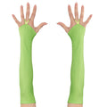 Gants Sans Doigts Satin Années 80 Vert Néon