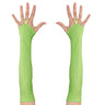 Gants Sans Doigts Satin Années 80 Vert Néon