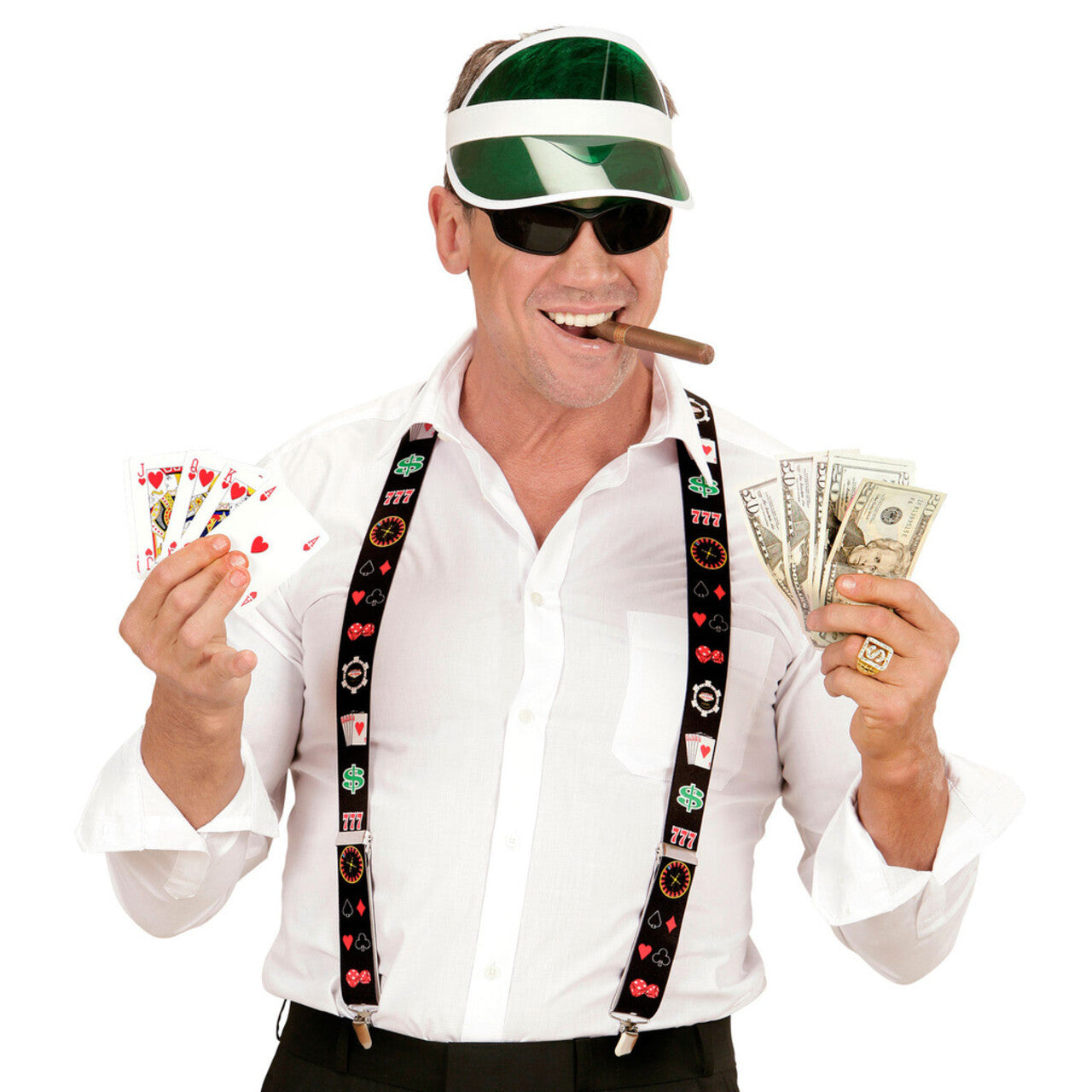 Op deze afbeelding zie je een Accessoires, van het merk Widmann. Raderboot Bretels Poker