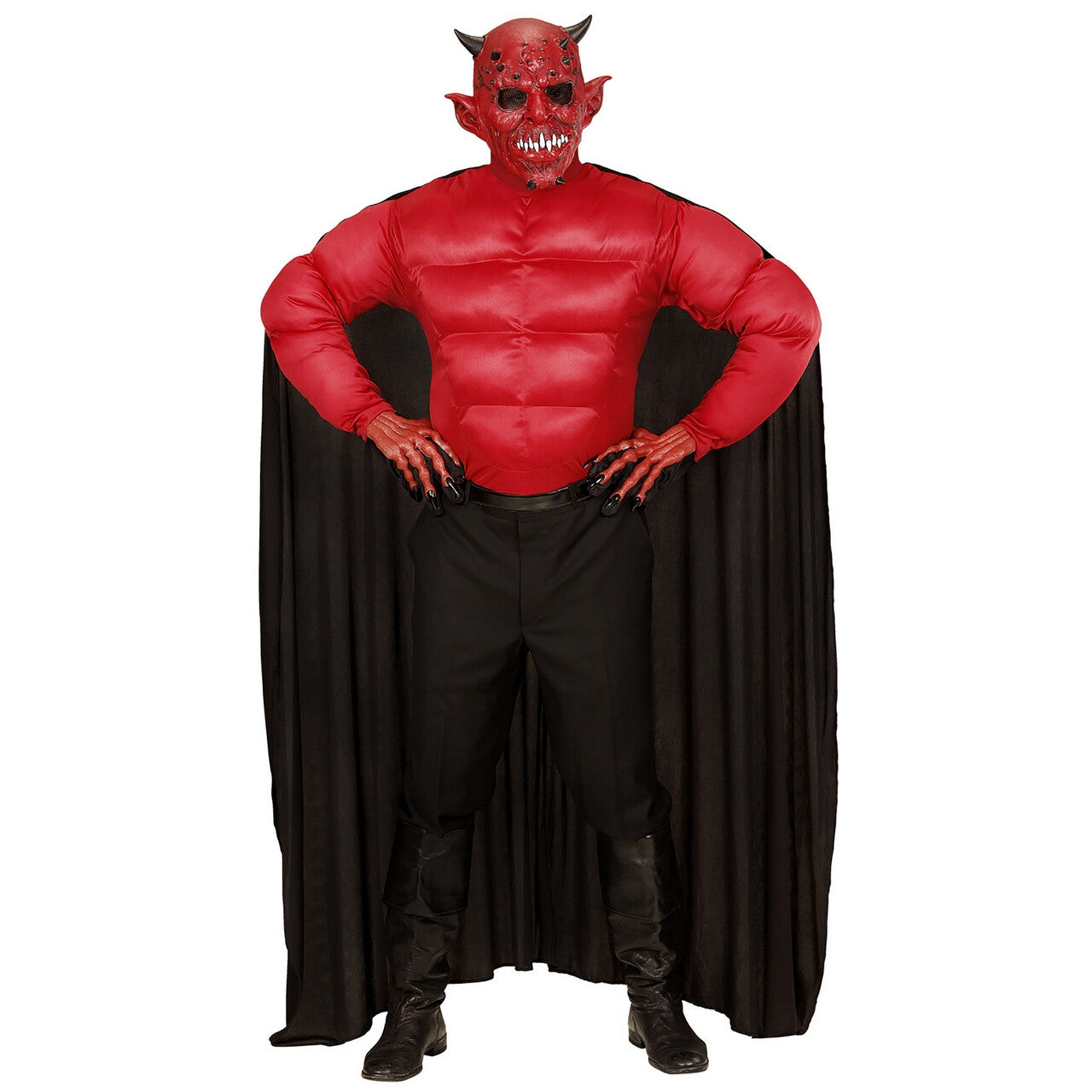 Op deze afbeelding zie je een Kostuums, van het merk Widmann. Super Duivel Red Devil Kostuum
