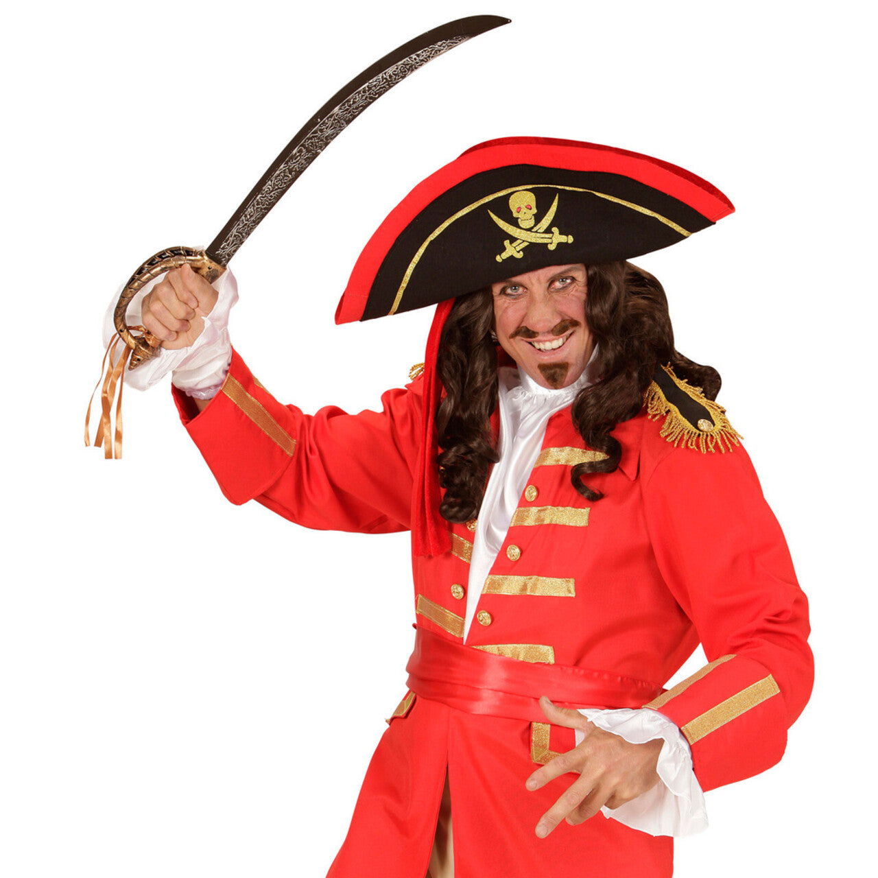 Op deze afbeelding zie je een Accessoires, van het merk Widmann. Krom Piratenzwaard 70 Centimeter