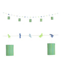 Guirlande Festive Avec Lampions Et Fleurs Bleu / Jaune 3 Mètres