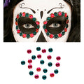 Opplak Set Van 40 Oog Edelstenen, Roze / Groen