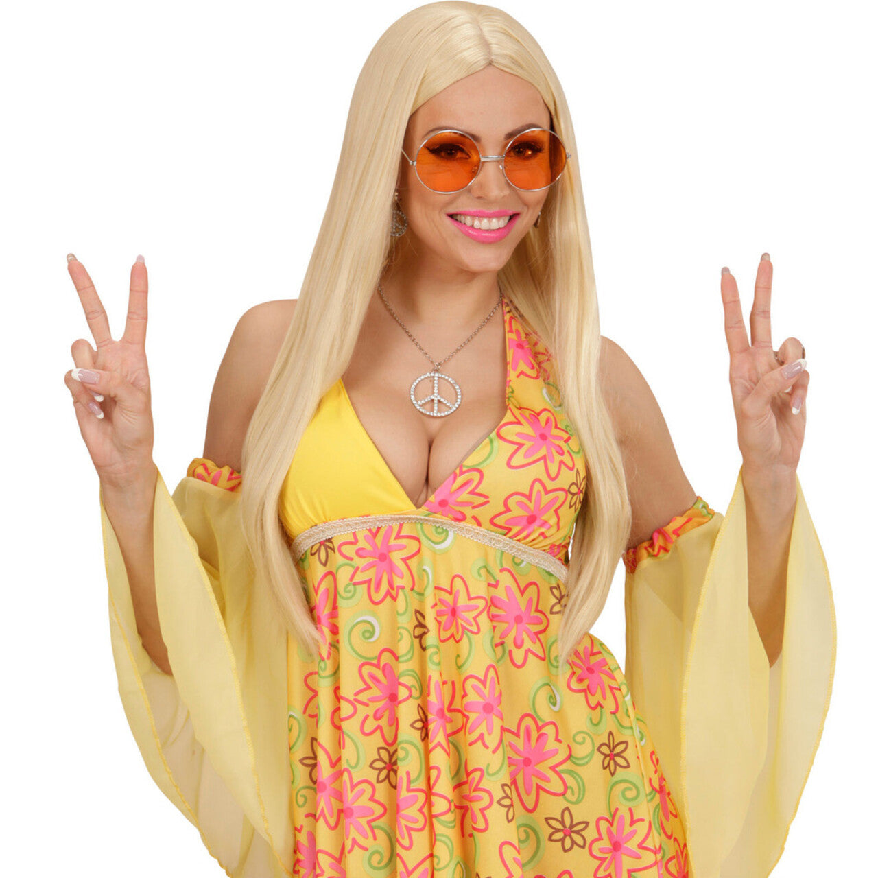 Op deze afbeelding zie je een Accessoires, van het merk Widmann. Peace Woman Ketting Strass, Hippie