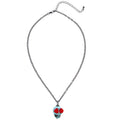 Collier Halloween Crâne Azur Aux Yeux Rouges