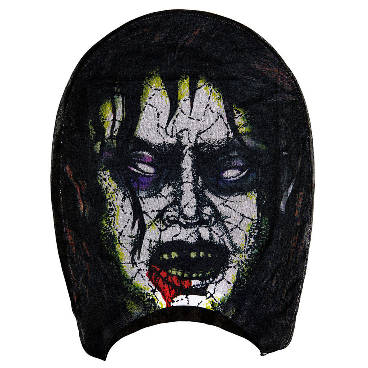 Op deze afbeelding zie je een Accessoires, van het merk Widmann. Aangenaam Stoffen Hoofdmasker Zombie