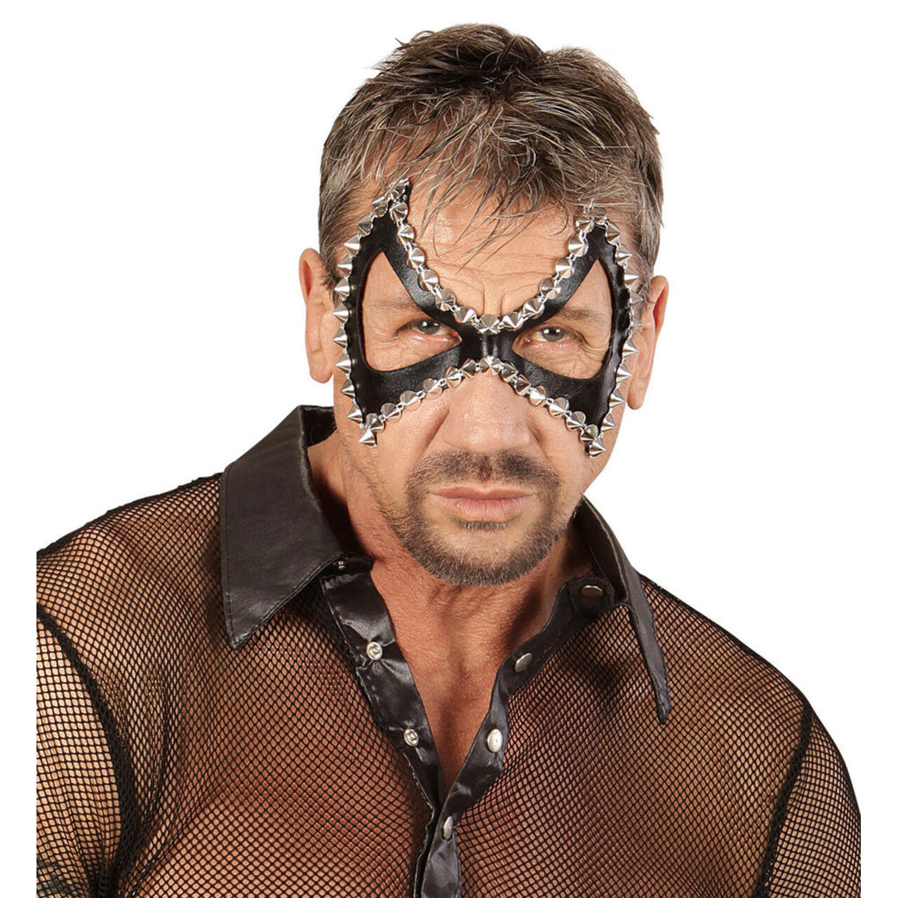 Op deze afbeelding zie je een Accessoires, van het merk Widmann. Mistress Oogmasker Zwart Sm Met Nagels