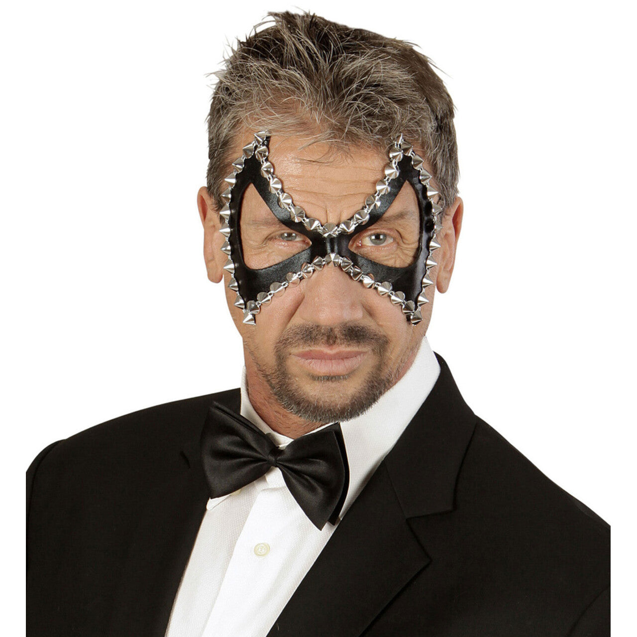 Op deze afbeelding zie je een Accessoires, van het merk Widmann. Mistress Oogmasker Zwart Sm Met Nagels