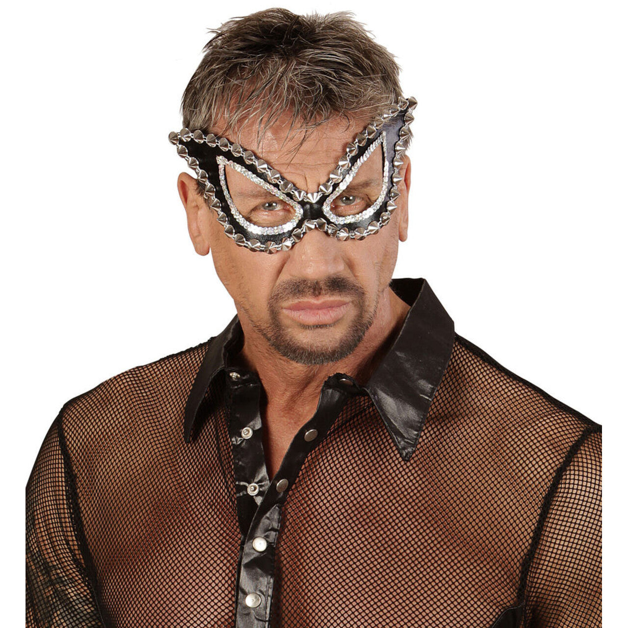 Op deze afbeelding zie je een Accessoires, van het merk Widmann. Mistress Oogmasker Kat Zwart Sm Met Nagels