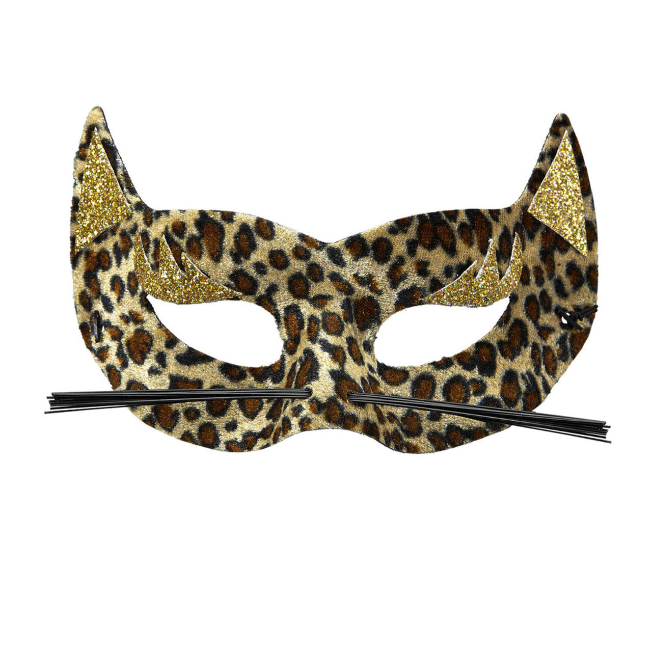 Op deze afbeelding zie je een Accessoires, van het merk Widmann. Sexy Oogmasker Fluweel Luipaard Met Gouden Glitters