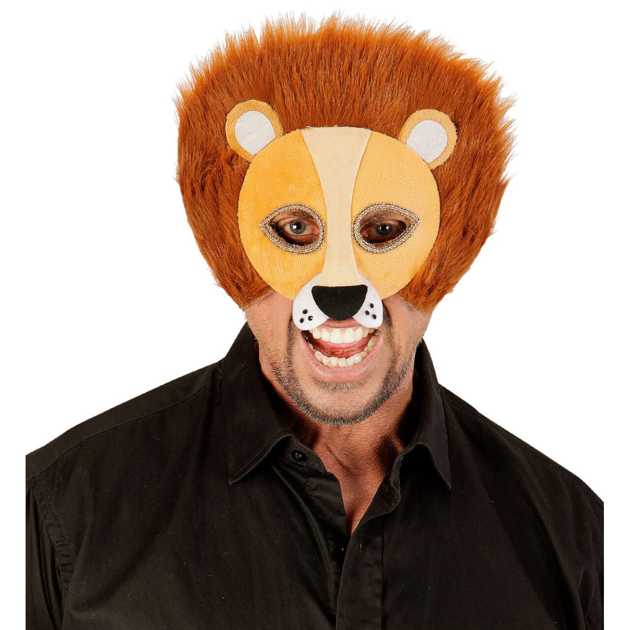Op deze afbeelding zie je een Accessoires, van het merk Widmann. Lief Pluche Oogmasker, Leeuw