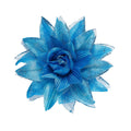 Barrette Fleur Tropicale Avec Paillettes Bleu Azur