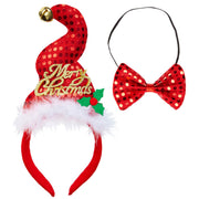 Op deze afbeelding zie je een Accessoires, van het merk Widmann. Grappige Kerst Pailletten Mini Hoedje Met Belletje En Strikje