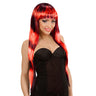Cruella Deville Pruik, Fashion Streaks Zwart / Rood