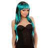 Cruella Deville Pruik, Fashion Streaks Zwart / Blauw