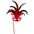 Gedistingeerd Oogmasker Met Stokje, Rood Luxe Versie